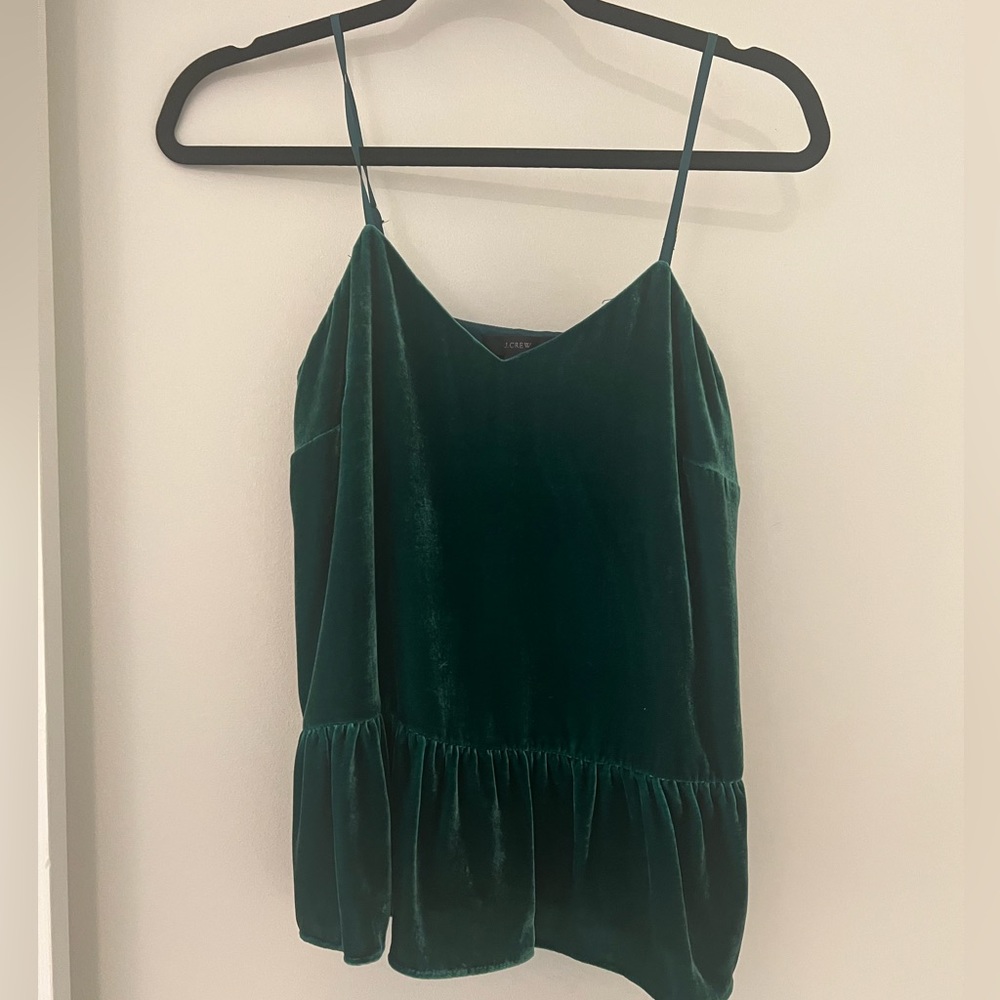 Jcrew green velvet top